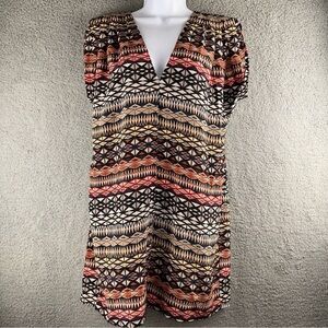 Anthropologie‎ The Odells Silk Shift Dress Size Small Abstract Geometric Print